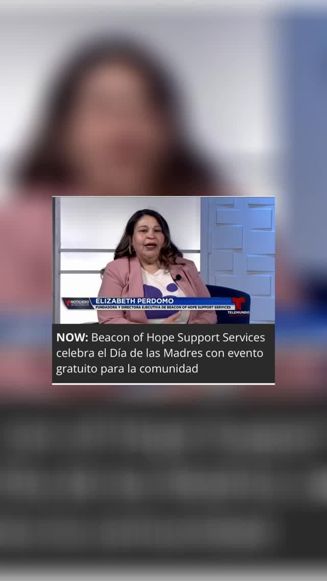 Elizabeth Perdomo appearing in a Telemundo Wisconsin segment about Beacon of Hope Support Services.